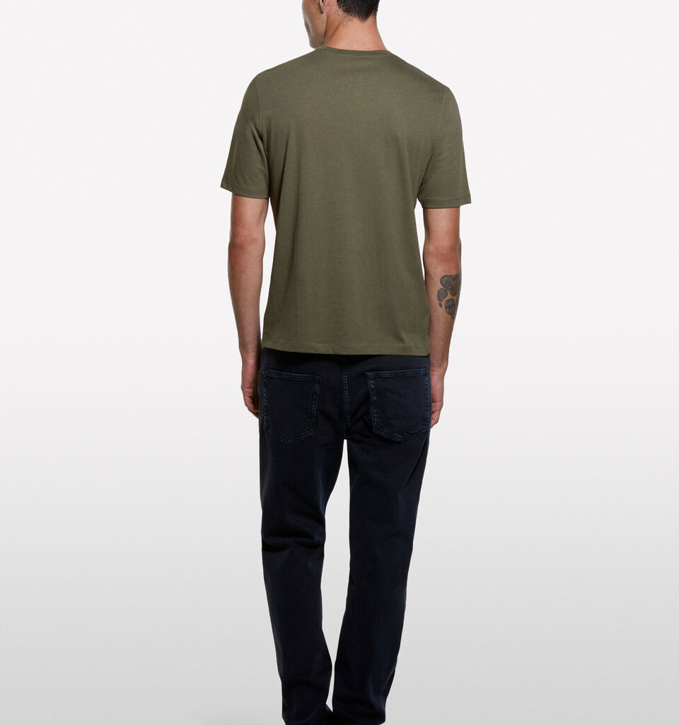 Kurzärmliges T-Shirt in Olivgrün mit normaler Passform - kurzärmeliges t-shirt für herren - Dunkelgrün | Sisley image number 2
